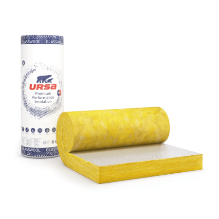 Vata minerala de sticla Ursa Plus caserata cu aluminiu 100 mm / 8.4 mp